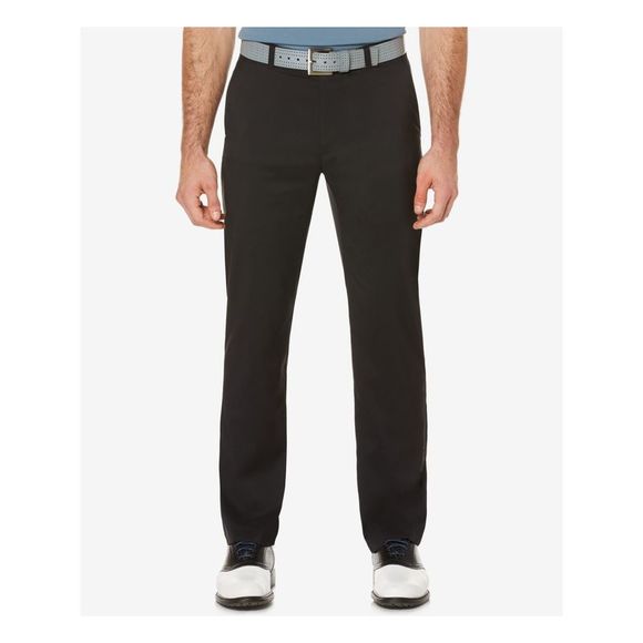 PGA Tour Pants Pga Tour Mens Black Flat Front Regular Fit Stretch